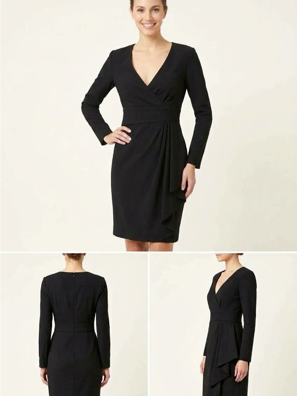 Armani Collezioni Black V-Neck Wrap Dress